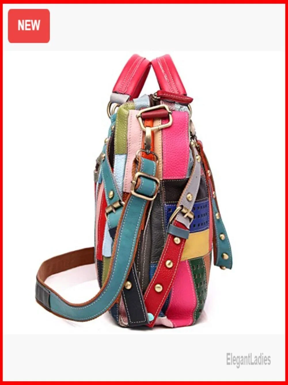 Genuine Leather Tote Hobo Handbag with Detachable Shoulder Strap
